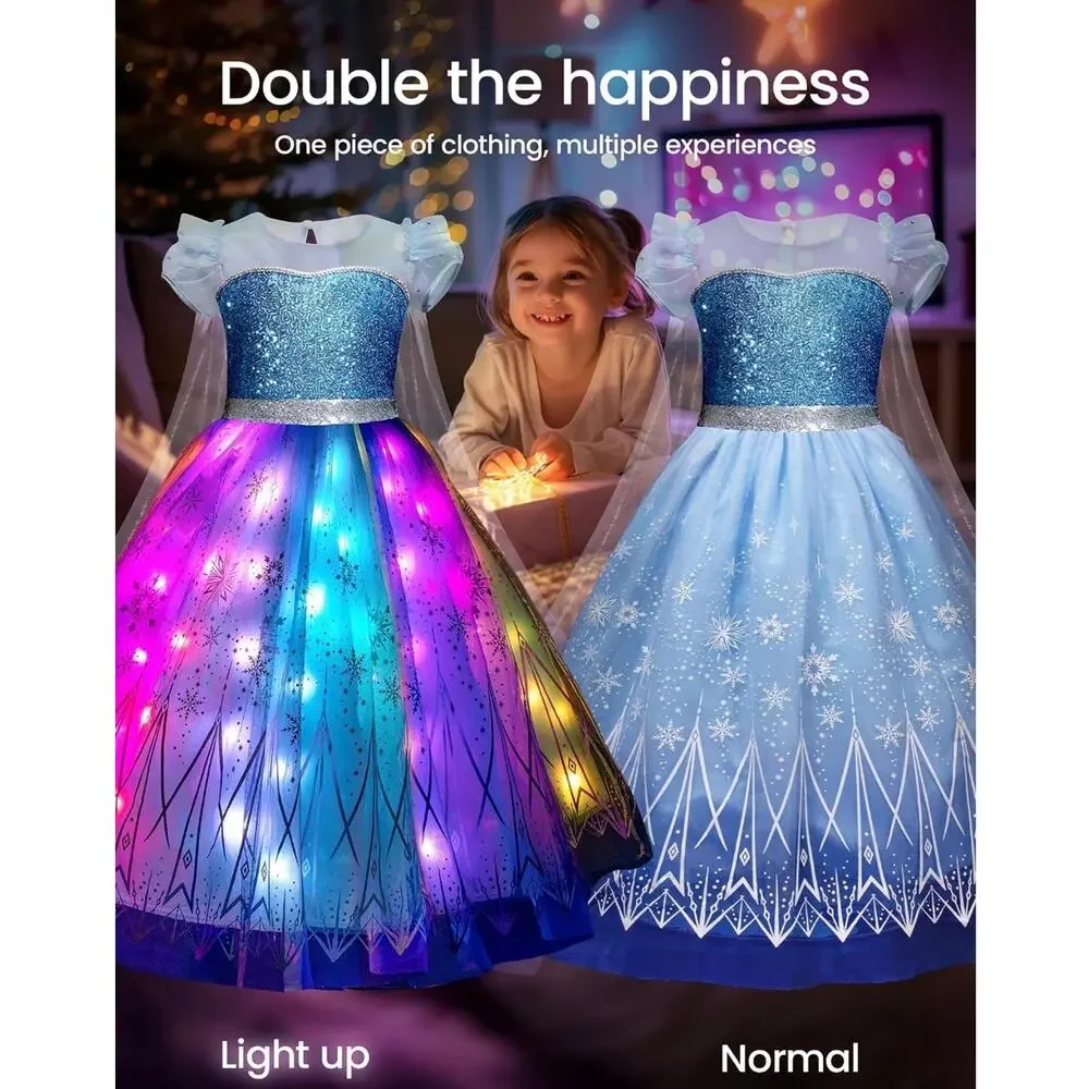 Interactive RGB Light Up Princess Costume Set w/ App & Remote Control Size 4/5